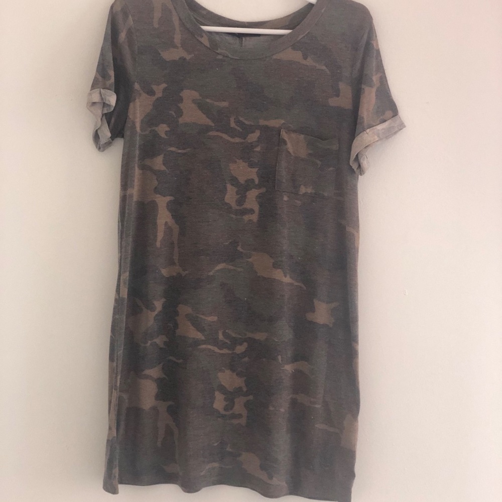Forever 21 Camo Print T-shirt Dress L
